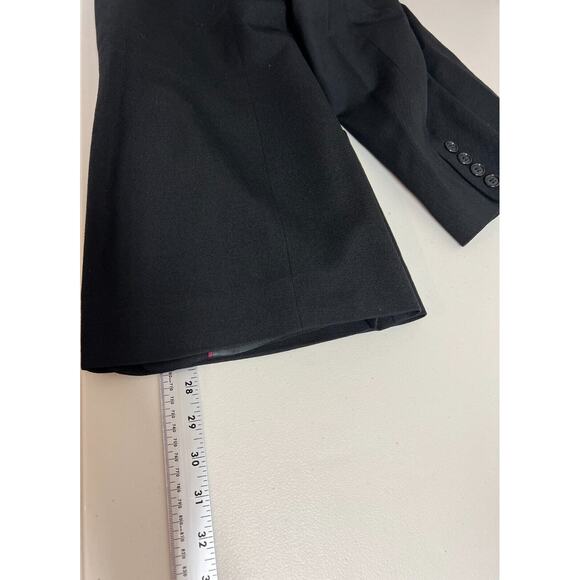 Vintage Talbots 100% Pure New Wool Blazer Size 6 Petite Single Button Black - Picture 11 of 13
